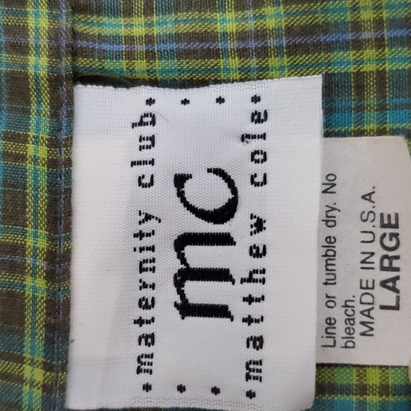 Womans Long Sleeve Green Plaid Maternity Shirt - Picture 2 of 8